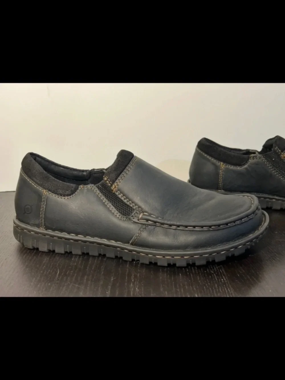 NWOB - Born Gudmund Leather Slip On Casual Loafers Black Mens 11